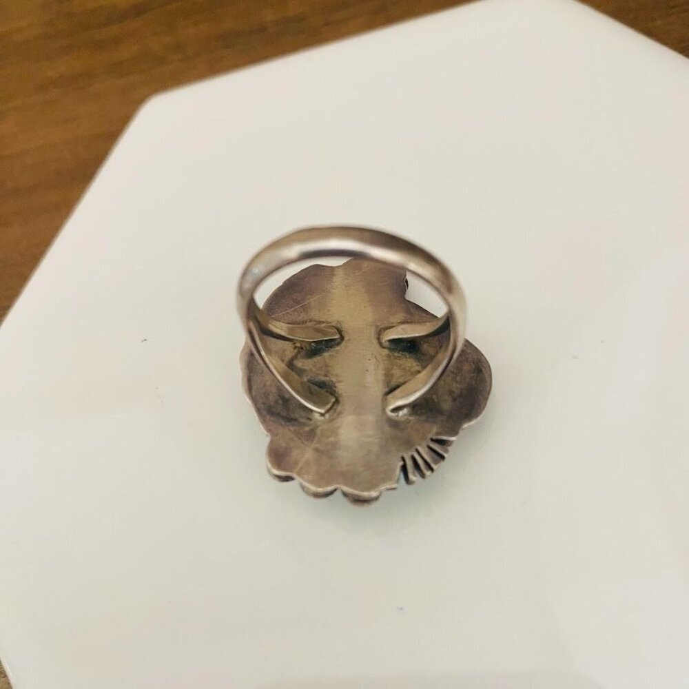 Native American Sleeping Beauty Turquoise Sterling Silver Ring - Size 7.5 - Picture 4 of 7